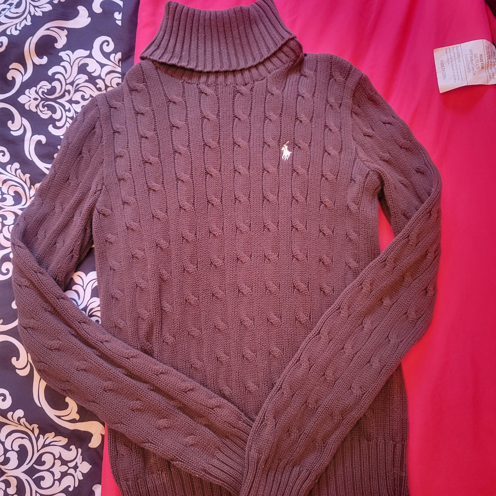 Ralph Lauren Brown Cable Knit Sweater